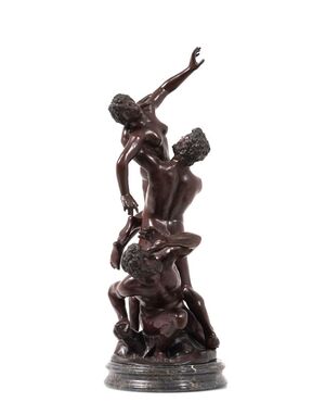 Scultura Ratto di Proserpina, Fonditore Fine XIX Secolo, Firma V. Cimone, 30x30x80 cm