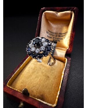 Anello  con  Zaffiri  e  Diamanti  