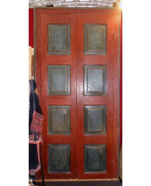 Door with walnut frame painted in tempera.
