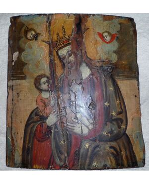 Tempera on panel representing the Madonna and child.