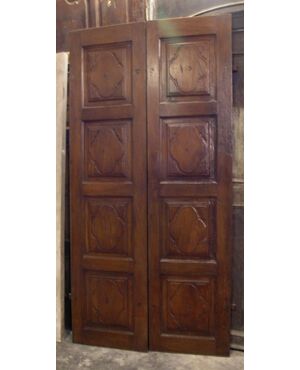 pti535 walnut door to eight panels, mis. h 225 cm x 113 cm