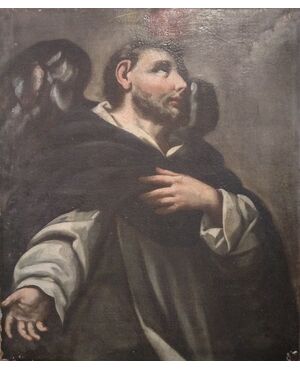 Dipinto olio su tela del 1600 italiano raffigurante San Vincenzo 