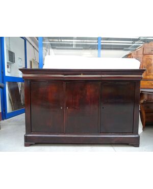 Credenza cappuccina a tre porte in mogano Luigi Filippo 1860 Francese