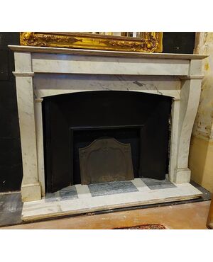 Chm531 white marble fireplace, ep. &#39;800, mis. Cm 126 x h 96     
