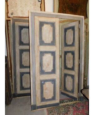 ptl430 n.2 lacquered doors with frame, h 230 cm xl 135 cm xp 6 cm     