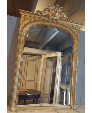 specc139 mirror with frame and rockery shell, h cm 160 x larg. 105 cm     