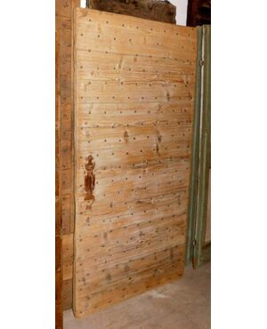 ptir410porta rustic nails in larch, early &#39;800, 98 cm lx 192 cm hx 4 cm thickness     