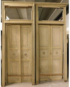 pts645  due porte in stile Luigi XVI ,altezza cm 304 x 125 larg. max