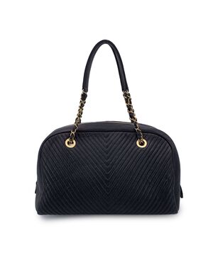 CHANEL Borsa a Mano in Pelle Col. Nero Bowling Bag M