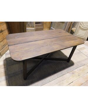 tav129 trestle table from the 19th century, mis. 161 x 89 cm, height 68 cm     