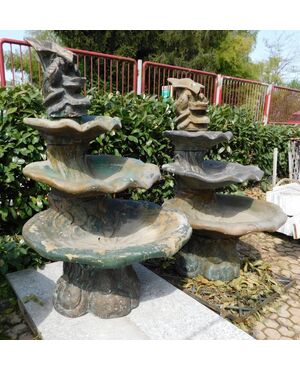 dars261 two liberty fountains with water lily leaves, h160 x 80 cm     