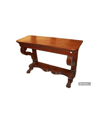 Grande Consolle Francese del 1800 Stile Impero in Legno di Mogano