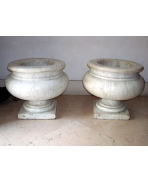 coppia vasi decorativi marmo