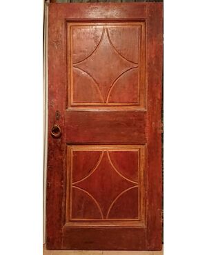 Door painted in gouache and gouged end of the seventeenth century     