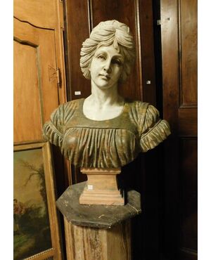 dars287 busto in marmo policromo, larg. 65 cm x h 80, 