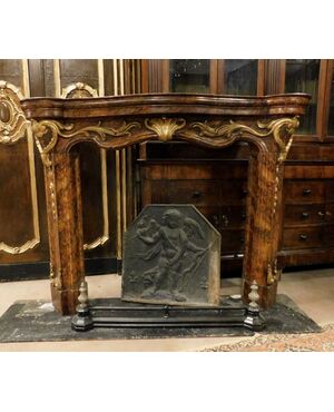 chl143 faux wood lacquered wood fireplace, cm 157 xh 123, prof. cm     