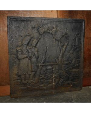 p217 fireplace plate with soldiers, or officers, mis. 50 x 50 cm, &#39;800 era     