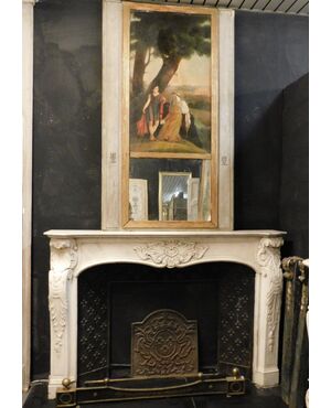 chm512 carved marble fireplace, Italian, age 1700     