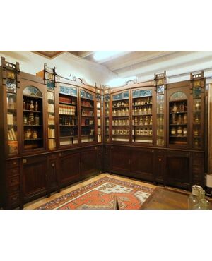 lib87 two pharmacy furniture, adaptable to bookcases, decò style, h305 x 290     