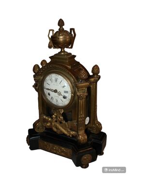 Orologio da Tavolo Luigi XV di metà 1800 in Bronzo E Marmo