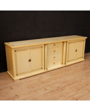 Italian sideboard in exotic wood and brass