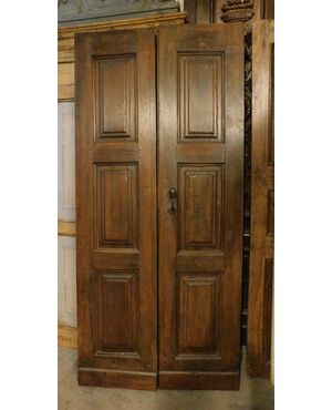 ptci 498 door in walnut restored Piedmontese, late &#39;700, mis. 100 x 220 x 5.8 cm     