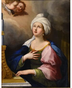 Santa Cecilia e due cherubini, Lucas de la Haye, detto Luca Fiammingo (Nivelles, 1612–Roma, 1682)