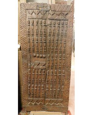 pan084 porta africana con figure mis. 73 x 160 cm