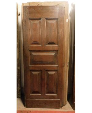 pti614 a door in walnut, period &#39;700, cm 80 x 209 x 4,5 cm     