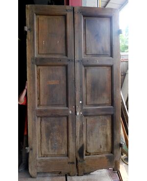 pte085 - door with two doors in walnut, 140.50 xh 255 cm     