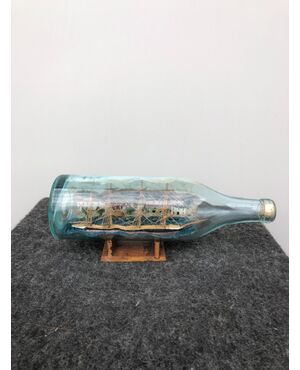 Model of ship inside bottle. Italy     