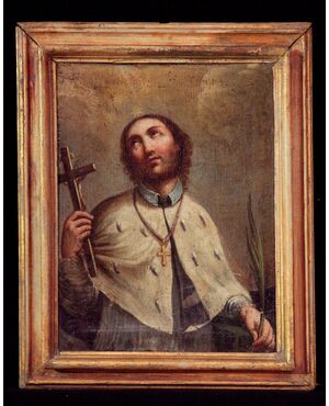 Dipinto ad olio: "Ritratto di San Giovanni Nepomuceno", Toscana, Inizi Sec. XVIII