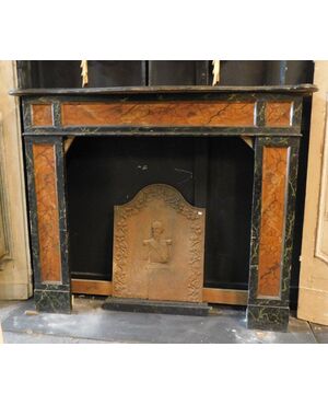 chl147 - lacquered wood fireplace, cm l 138 xh 110     