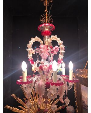 6 flame heart chandelier     