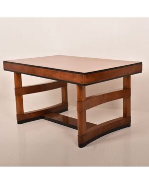 TAVOLO RETTANGOLARE IN CILIEGIO E OLMO, DESIGN ANNI 50 ITALIANO, MODERNARIATO. (TAV40)