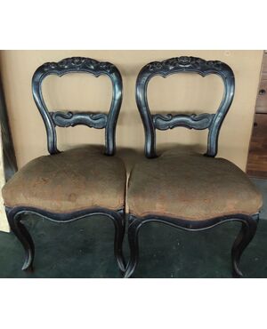 pair of carved Louis Philippe chairs     