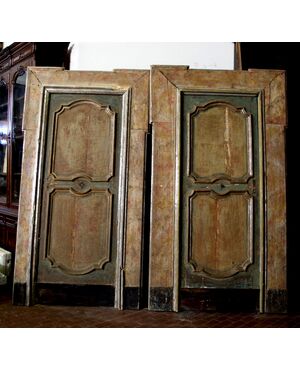 ptl228 pair of lacquered doors, &#39;600 mis. 120 x 222     