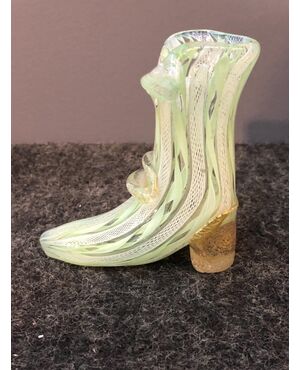 small shoe in zanfirico glass, Murano.     