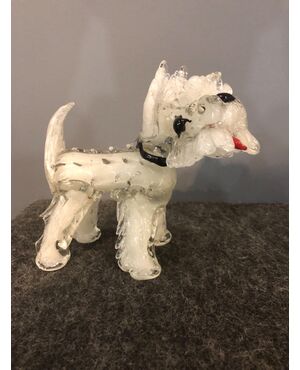 Glass dog. Barovier and Toso manufacture. Murano.     