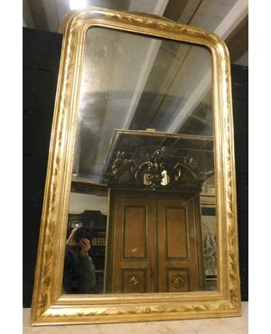 specc241 - specchiera dorata, epoca '800, cm l 84 x h 138