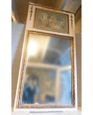 specc133 specchiera con pannello dipinto, h cm 165 x 86 cm