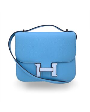 HERMES Borsa a Tracolla in Pelle Col. Blu Constance S