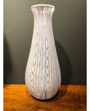 Zanfirico striped vase, Manifattura Venini, Murano.     