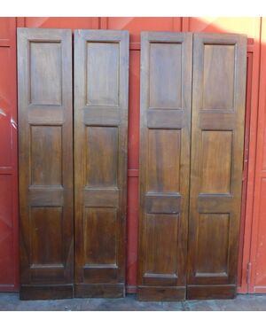 pts693 - pair of two-leaf doors in walnut, l 81 xh 208 cm     