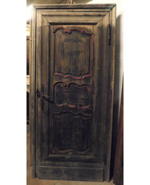 pts694 - pair of 19th century doors with frame, cm l 98 xh 213     