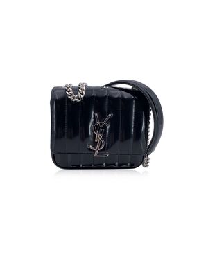 SAINT LAURENT Borsa a Tracolla in Pelle Lucida Col. Nero Vicky S