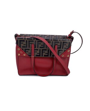 FENDI Borsa Shopper in Pelle Col. Rosso Double F M