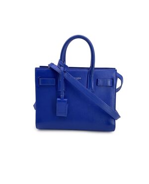SAINT LAURENT Borsa Shopper in Pelle Col. Blu Sac de Jour S