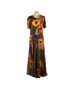 La Mendola Vestito in Seta Col. Grigio Evening Gown 44