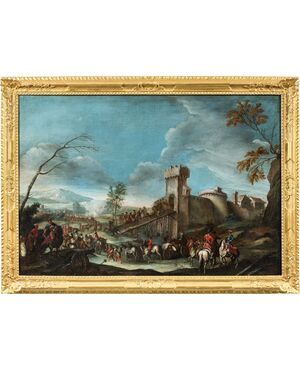 Christian Reder (Lipsia 1656 - Roma 1729) - La partenza dei soldati dal forte.